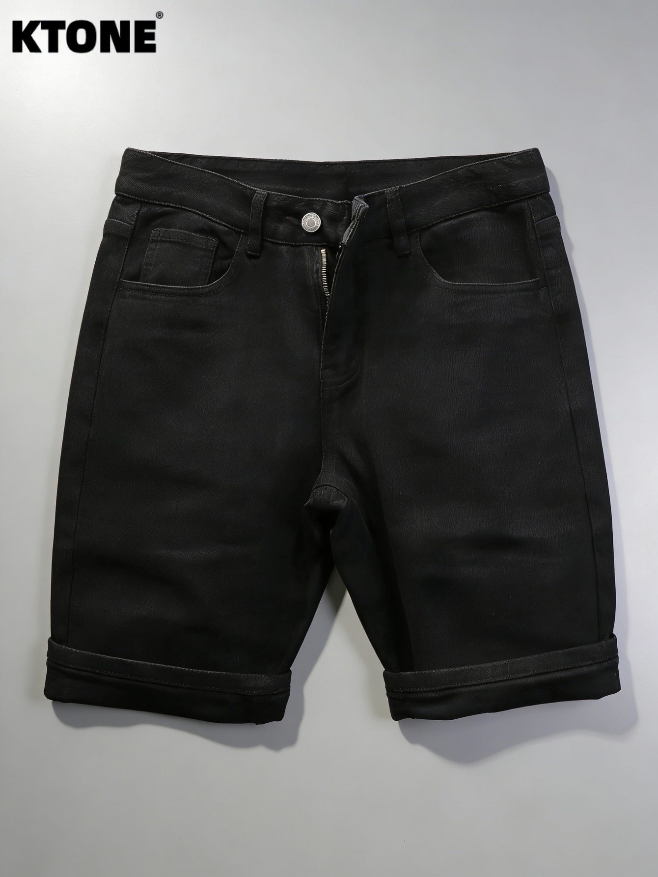 Mens Accessories Style - Düz Siyah Kot Şort Erkekler İçin
