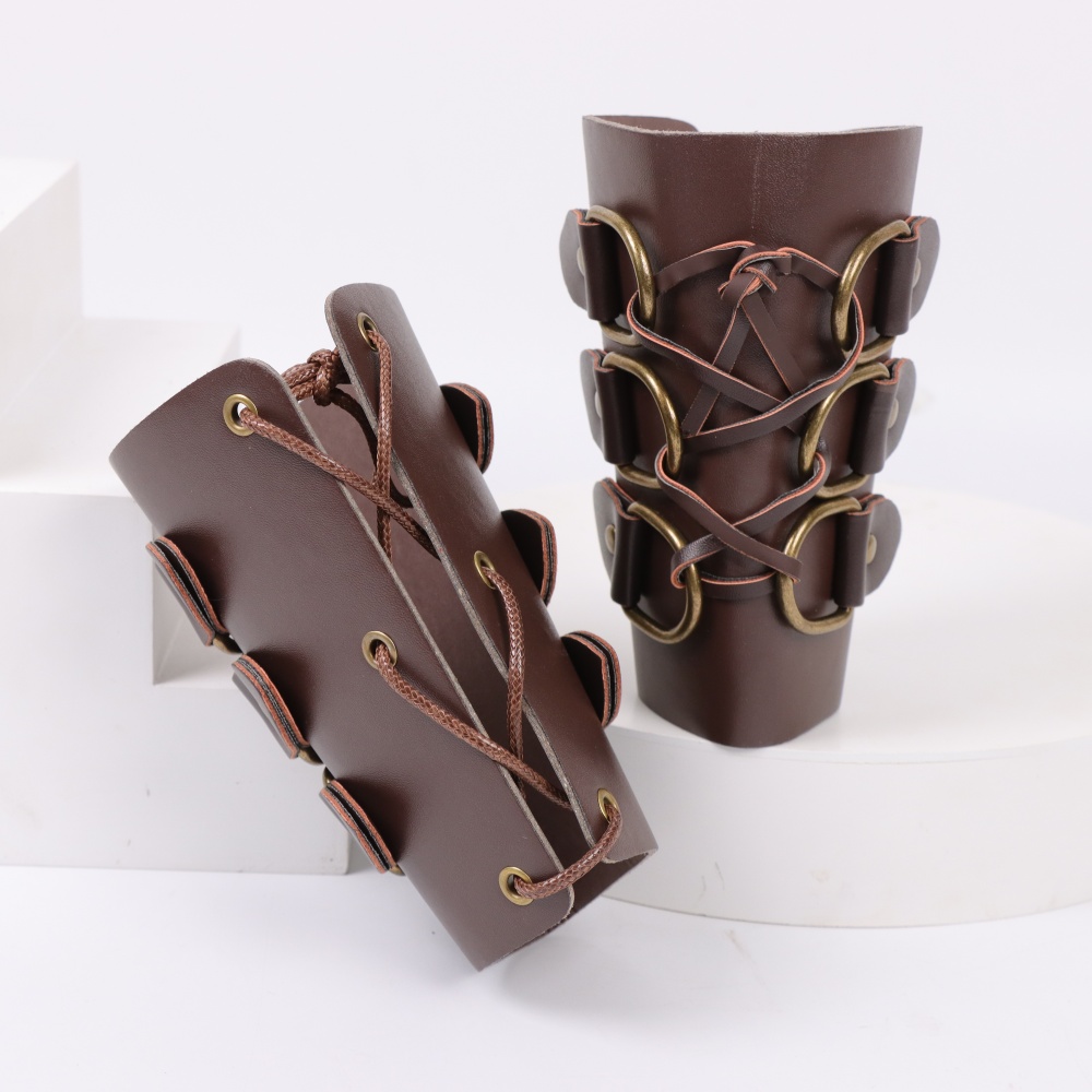 Medieval Men'S Accessories - Ortaçağ Okçuluk Deri Uzun Eldiven Steampunk