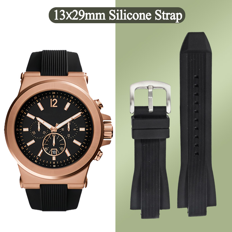 Men Accessories Mk - 13x29mm Silikon saat kayışı Michael Kors