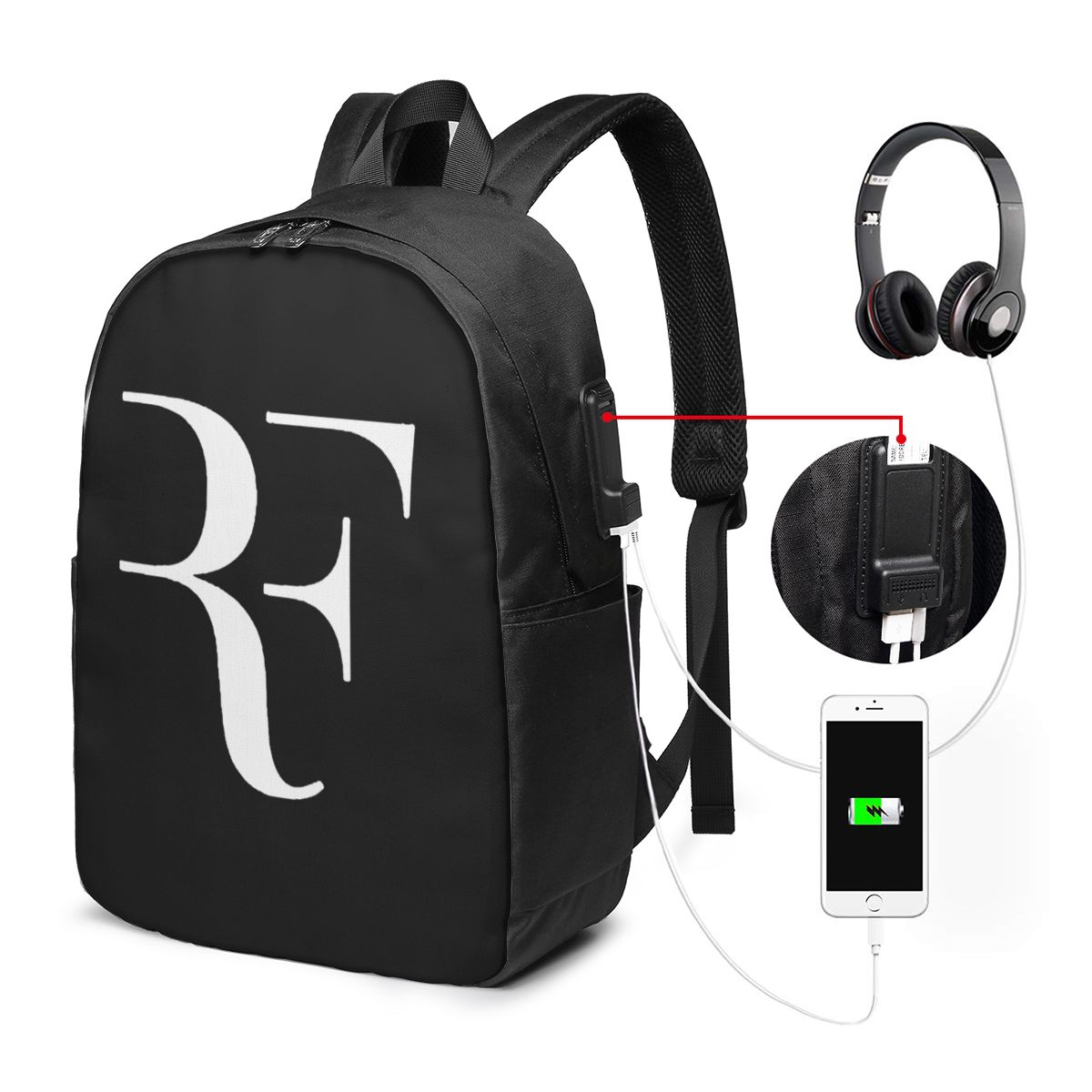 Men Accessories For Travel - Roger Federer Sırt Çantası Seyahat Dizüstü