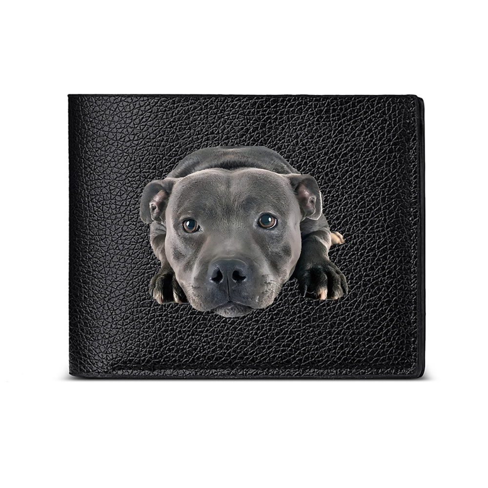 Men Accessories Photos - Pitbull Köpek Yüzü Tasarımlı Erkek Cüzdanı,